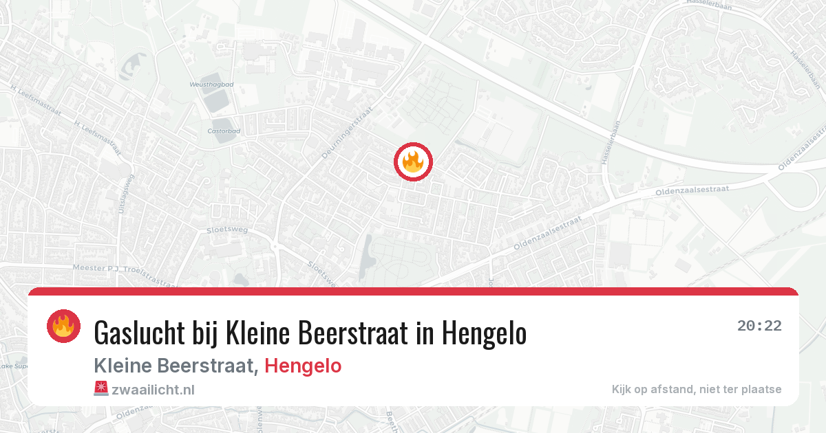 Gaslucht bij Kleine Beerstraat in Hengelo — 29 jan 2026