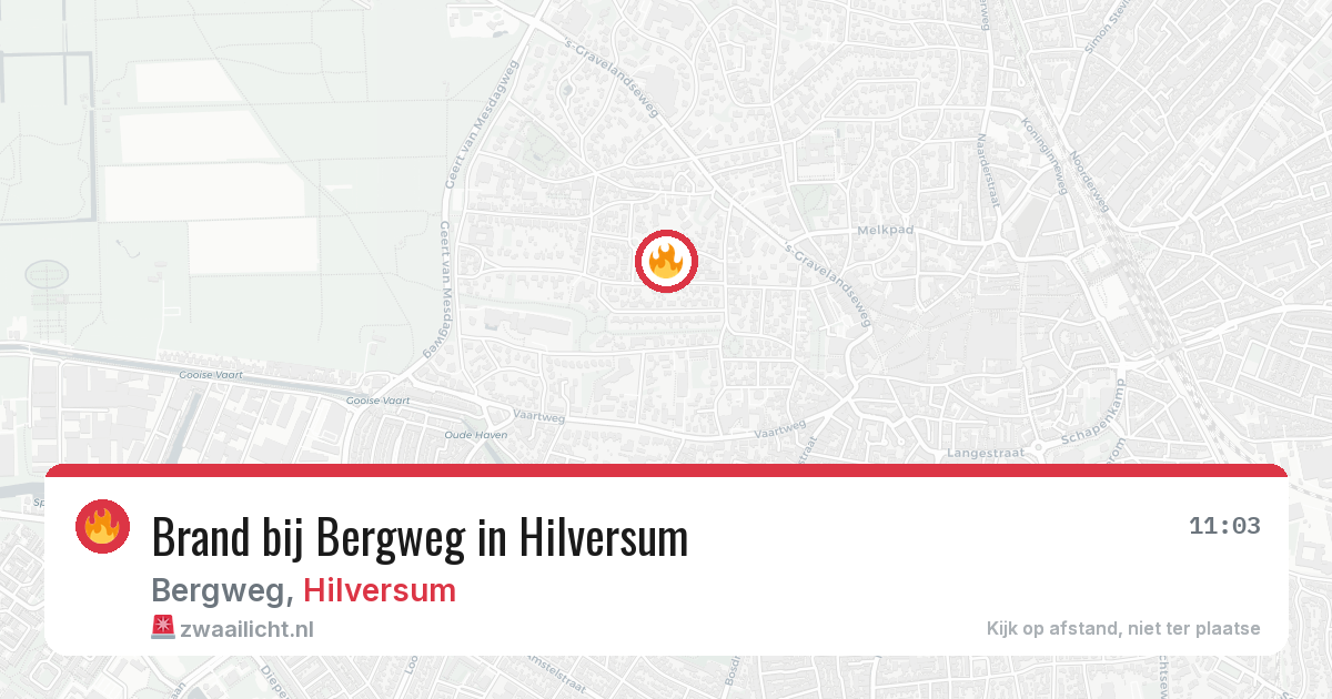Brand bij Bergweg in Hilversum — 28 jun 2026