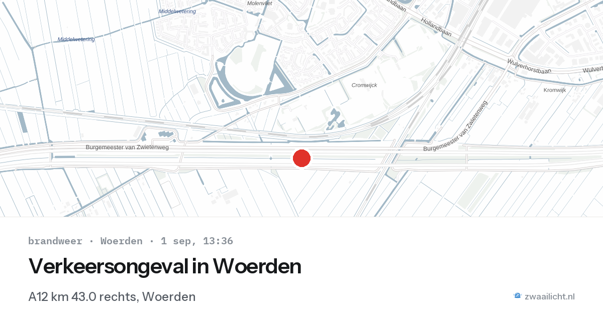 Verkeersongeval in Woerden — 1 sep 2026