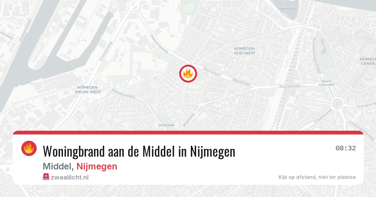 Woningbrand aan de Middel in Nijmegen — 9 jul 2026
