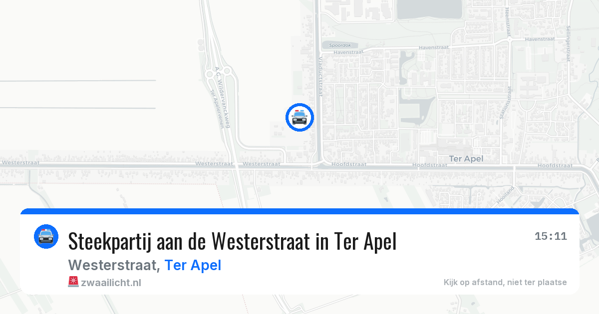 Steekpartij aan de Westerstraat in Ter Apel — 20 jun 2026