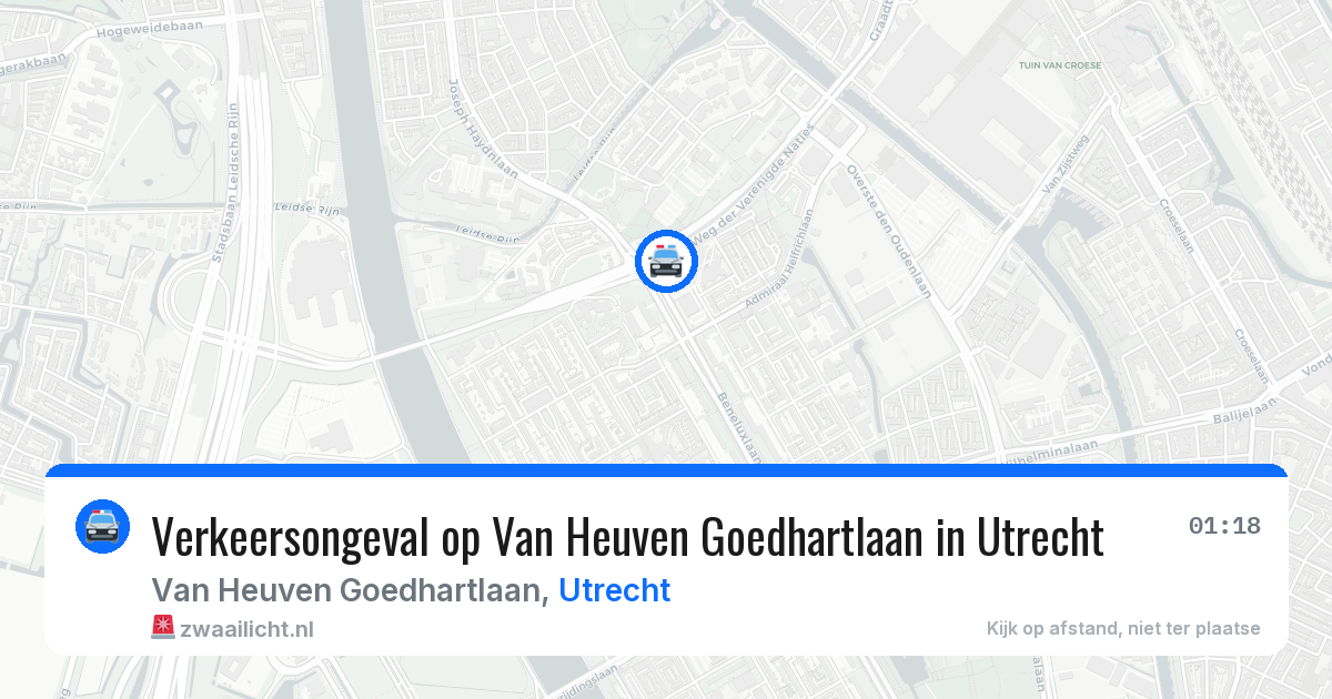 Verkeersongeval op Van Heuven Goedhartlaan in Utrecht — 24 apr 2026