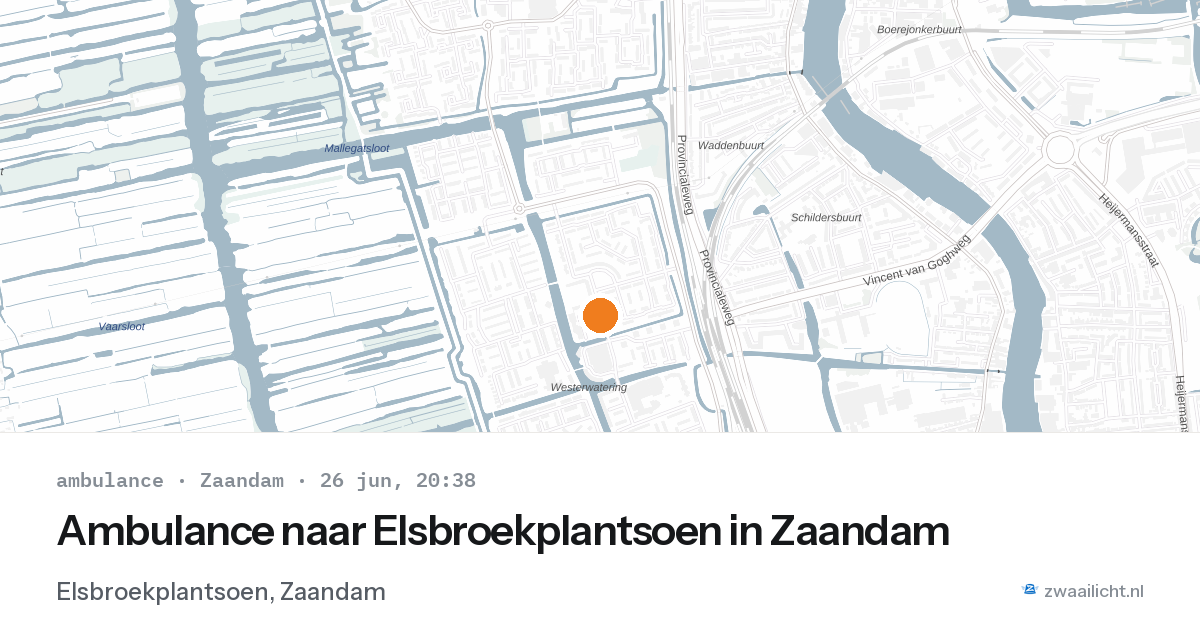 Ambulance naar Elsbroekplantsoen in Zaandam — 26 jun 2026
