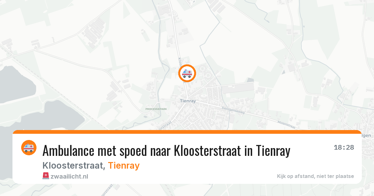 Ambulance met spoed naar Kloosterstraat in Tienray — 5 jul 2026