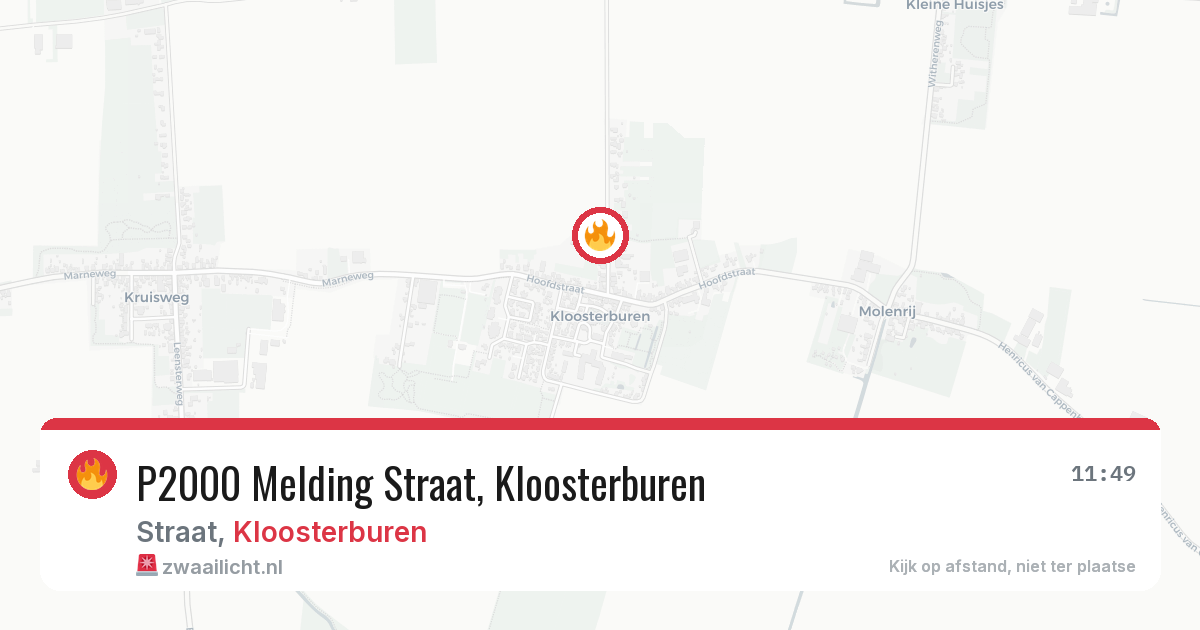 P2000 Melding Straat, Kloosterburen — 22 jul 2026