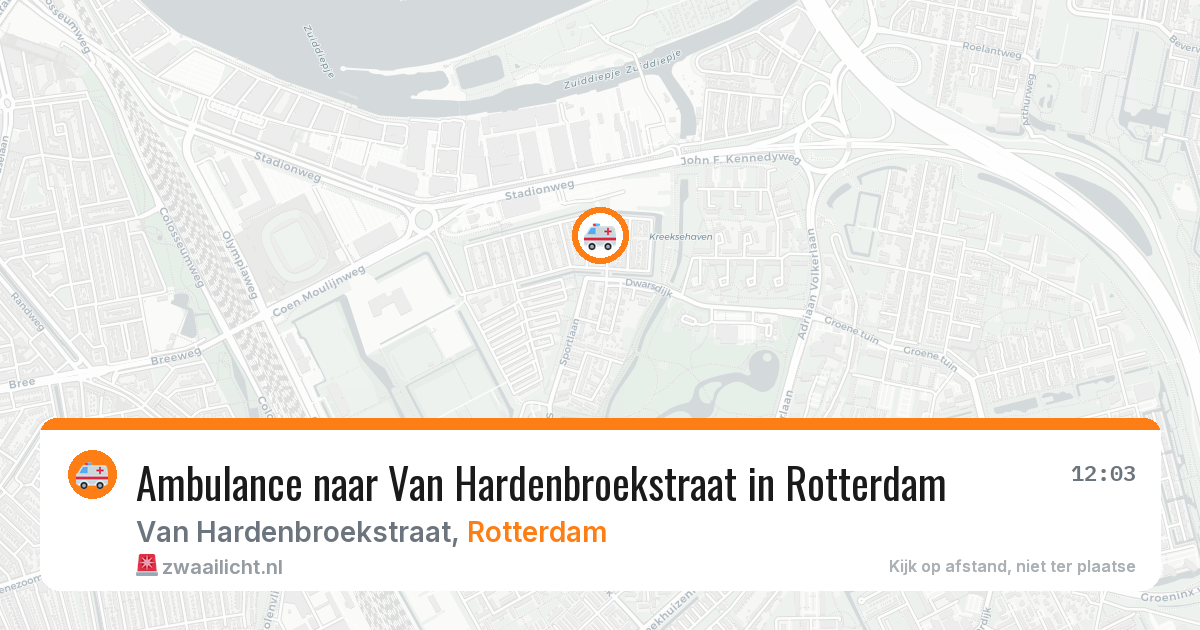 Ambulance naar Van Hardenbroekstraat in Rotterdam — 13 mrt 2026