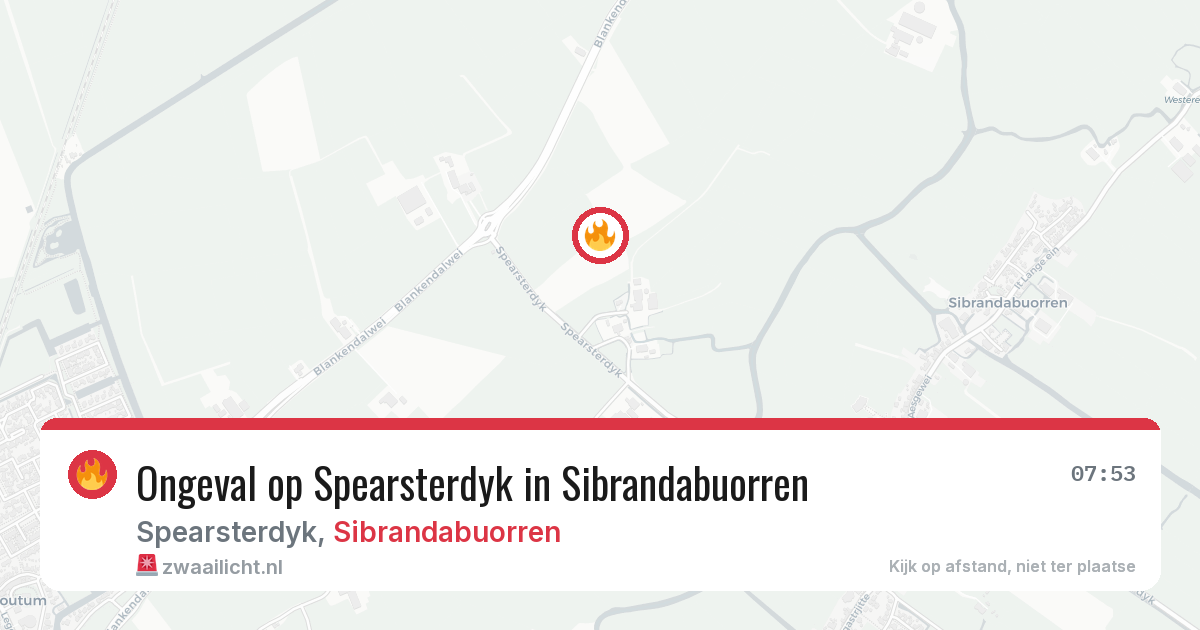 Ongeval op Spearsterdyk in Sibrandabuorren — 27 jul 2026