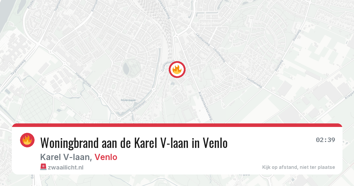Woningbrand aan de Karel V-laan in Venlo — 9 jul 2026