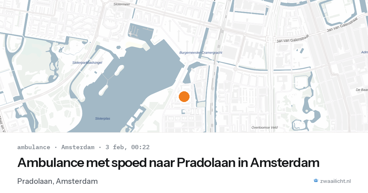 Ambulance met spoed naar Pradolaan in Amsterdam — 2 feb 2026