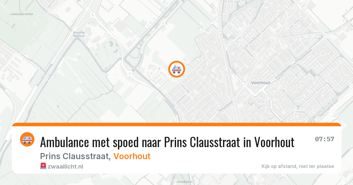 Ambulance met spoed naar Prins Clausstraat in Voorhout — 8 aug 2026