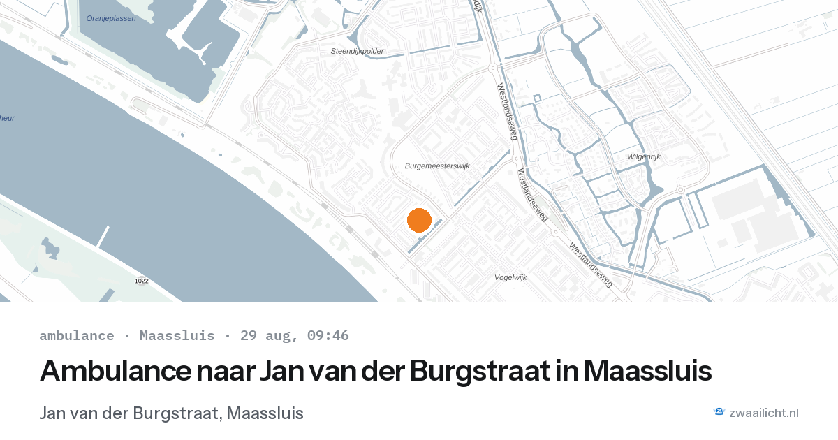 Ambulance naar Jan van der Burgstraat in Maassluis — 29 aug 2026