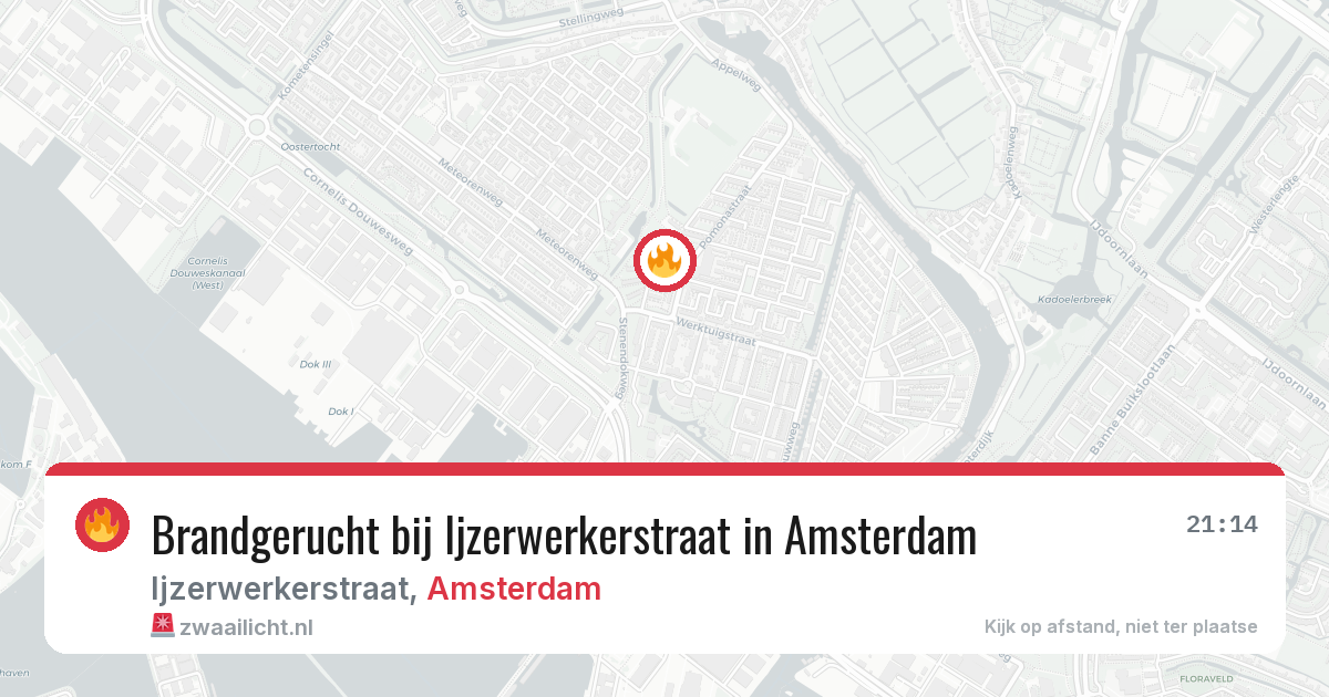 Brandgerucht bij Ijzerwerkerstraat in Amsterdam — 2 jun 2026