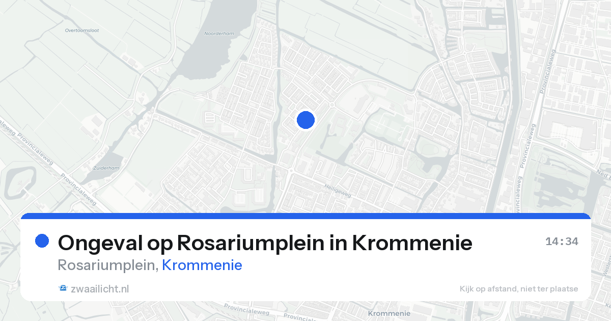 Ongeval op Rosariumplein in Krommenie — 17 aug 2026