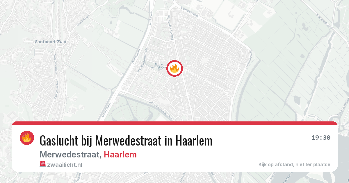 Gaslucht bij Merwedestraat in Haarlem — 2 mei 2026
