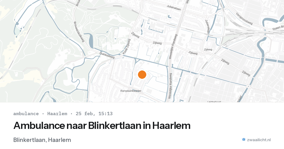 Ambulance naar Blinkertlaan in Haarlem — 25 feb 2026