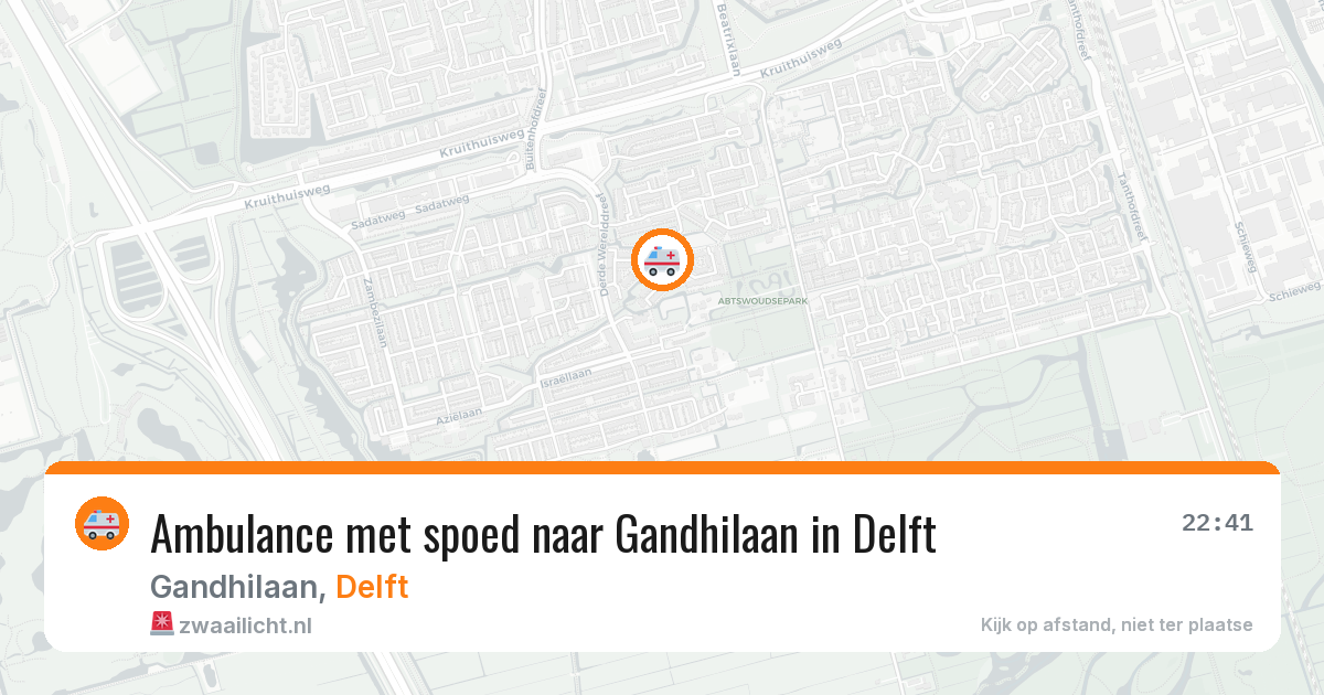 Ambulance met spoed naar Gandhilaan in Delft — 4 mei 2026
