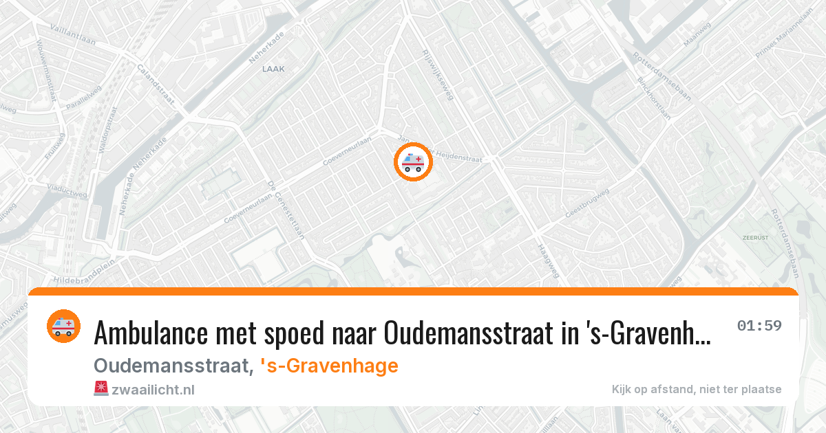 Ambulance met spoed naar Oudemansstraat in 's-Gravenhage — 24 jun 2026