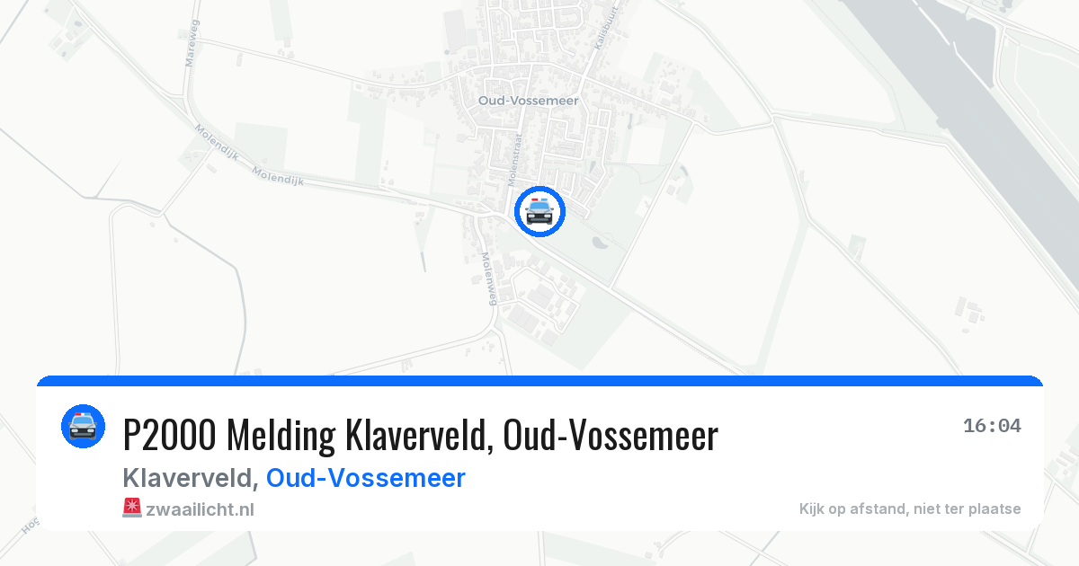 P2000 Melding Klaverveld, Oud-Vossemeer — 1 apr 2026