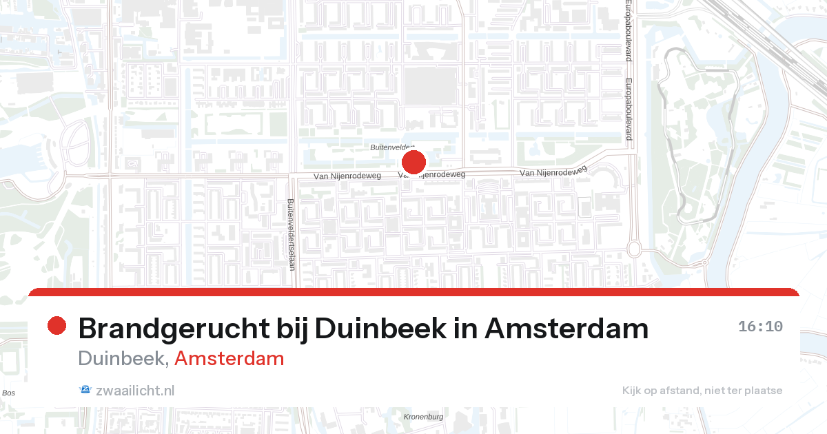 Brandgerucht bij Duinbeek in Amsterdam — 22 jun 2026