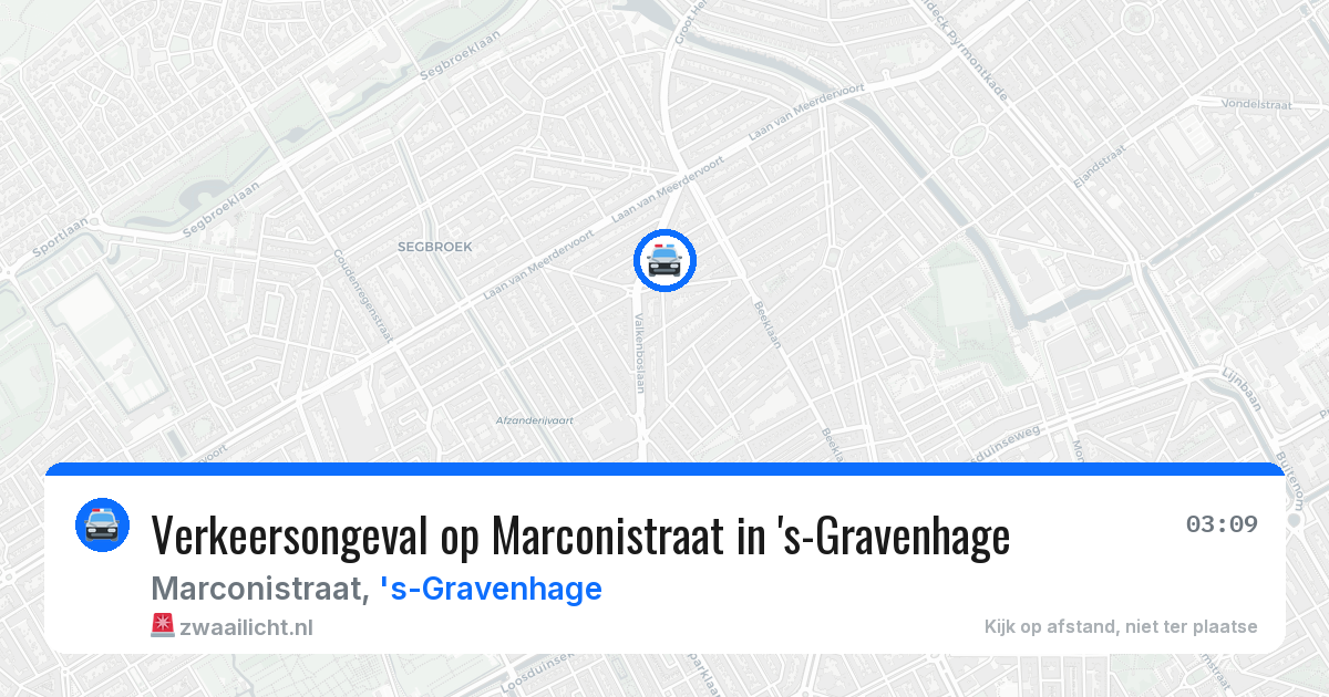 Verkeersongeval op Marconistraat in 's-Gravenhage — 10 aug 2026