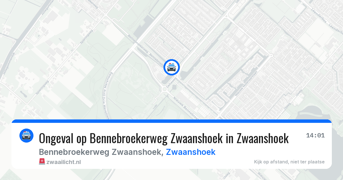 Ongeval op Bennebroekerweg Zwaanshoek in Zwaanshoek — 13 jun 2026