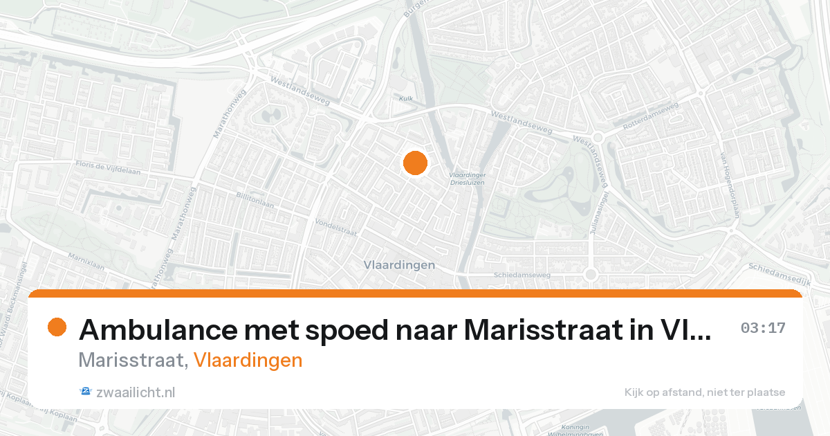Ambulance met spoed naar Marisstraat in Vlaardingen — 17 aug 2026