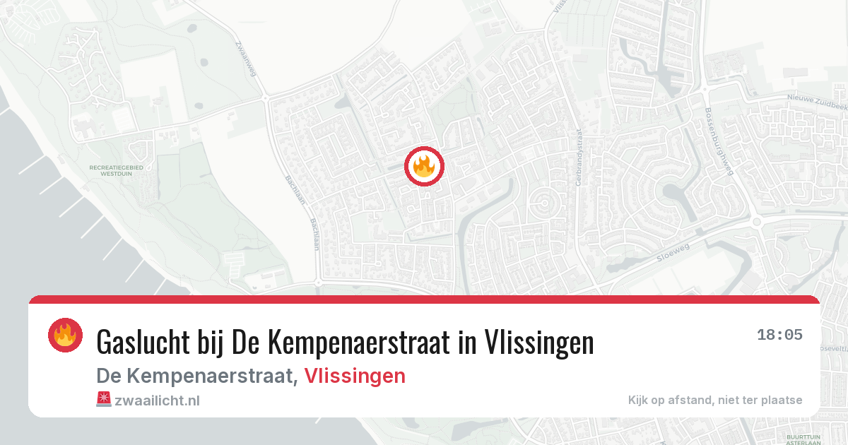 Gaslucht bij De Kempenaerstraat in Vlissingen — 17 jan 2026