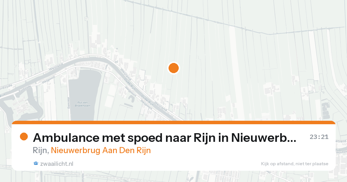 Ambulance met spoed naar Rijn in Nieuwerbrug Aan Den Rijn — 19 aug 2026