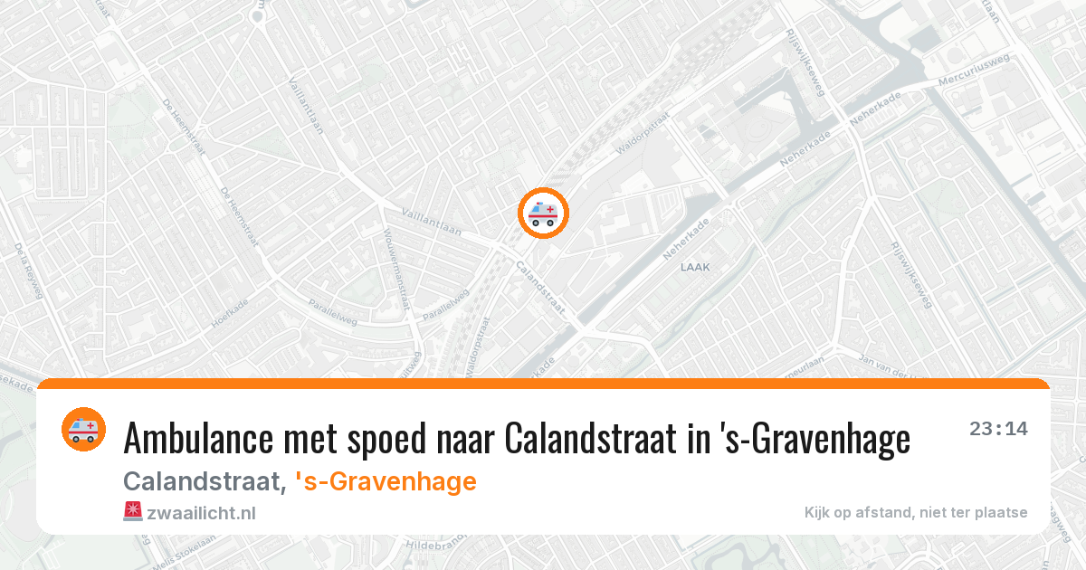 Ambulance met spoed naar Calandstraat in 's-Gravenhage — 14 aug 2026