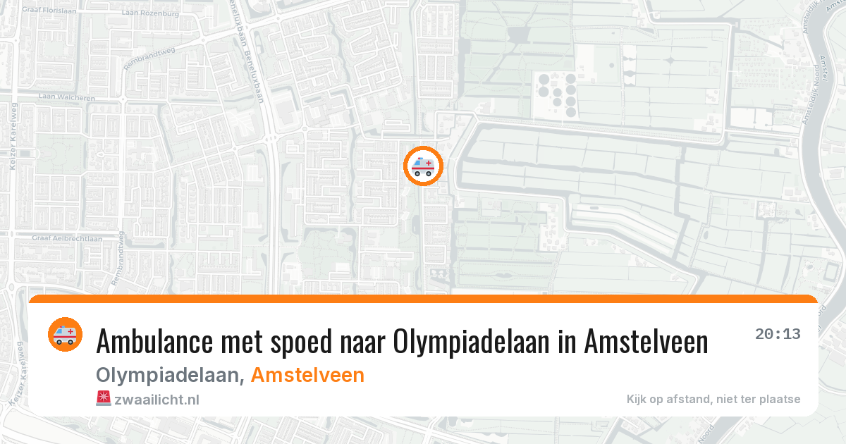 Ambulance met spoed naar Olympiadelaan in Amstelveen — 7 jun 2026