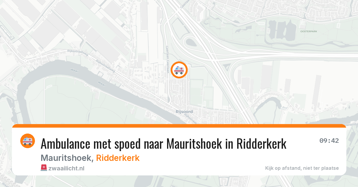 Ambulance met spoed naar Mauritshoek in Ridderkerk — 11 aug 2026