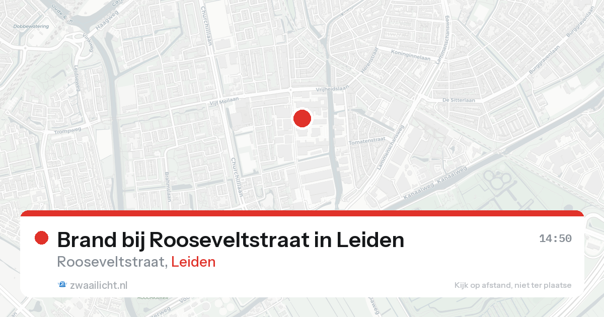 Brand bij Rooseveltstraat in Leiden — 21 mrt 2026