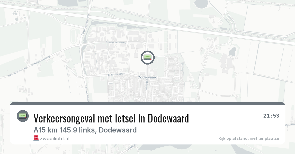 Verkeersongeval met letsel in Dodewaard — 26 jan 2026
