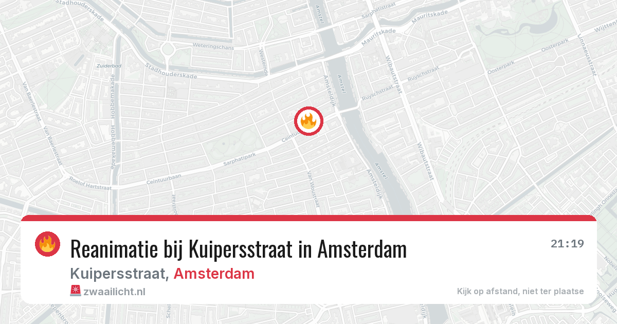Reanimatie bij Kuipersstraat in Amsterdam — 26 jun 2026