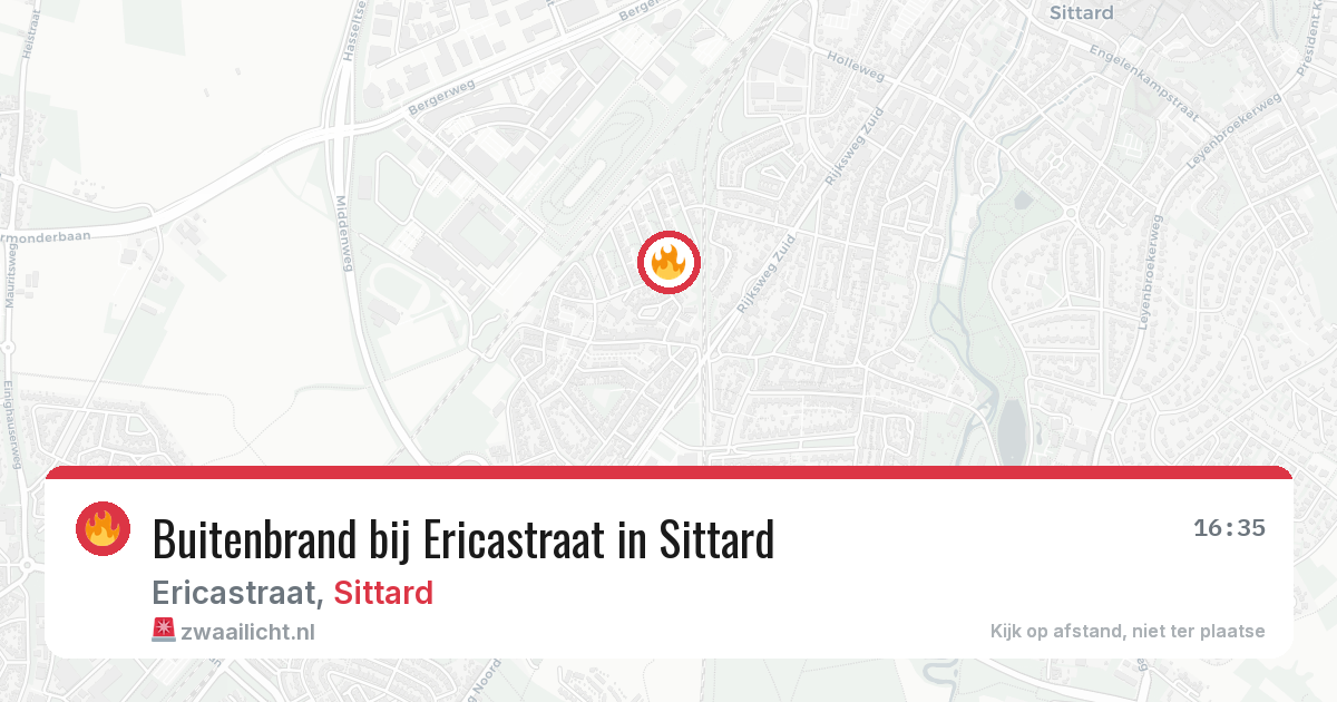 Buitenbrand bij Ericastraat in Sittard — 13 jul 2026