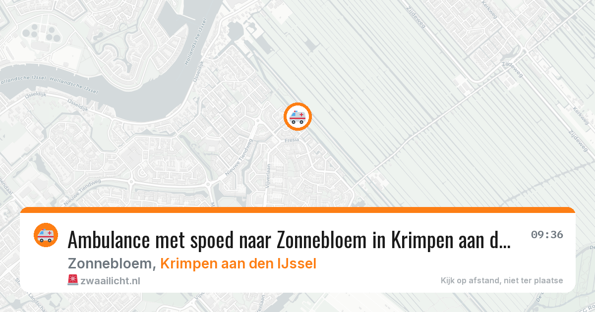 Ambulance met spoed naar Zonnebloem in Krimpen aan den IJssel — 25 jul 2026