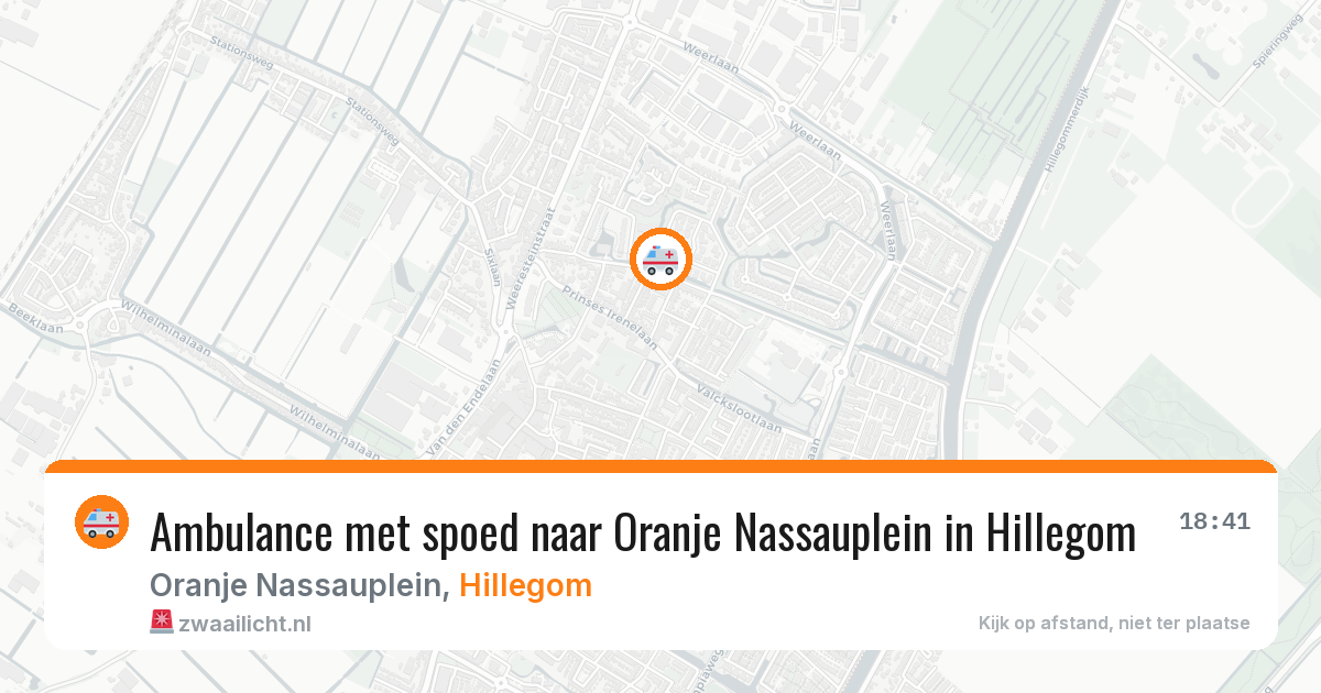 Ambulance met spoed naar Oranje Nassauplein in Hillegom — 21 jun 2026