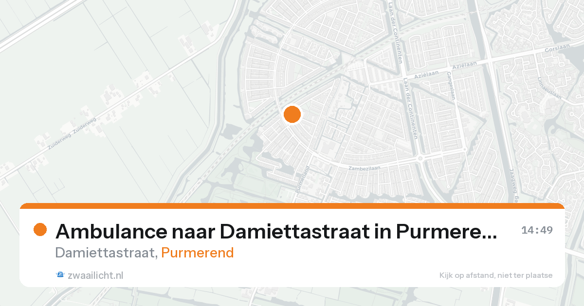 Ambulance naar Damiettastraat in Purmerend — 15 aug 2026