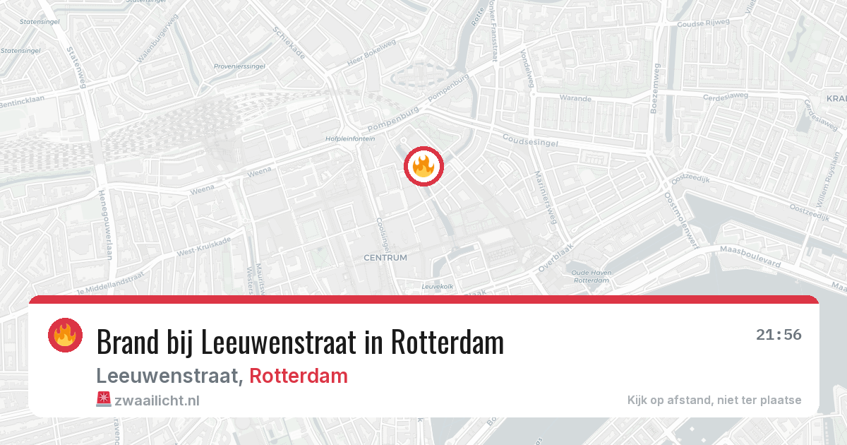 Brand bij Leeuwenstraat in Rotterdam — 26 jun 2026