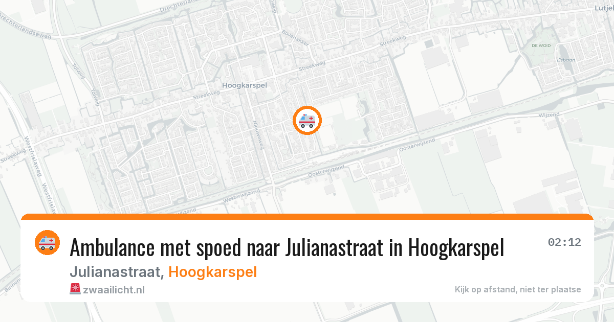 Ambulance met spoed naar Julianastraat in Hoogkarspel — 18 jun 2026