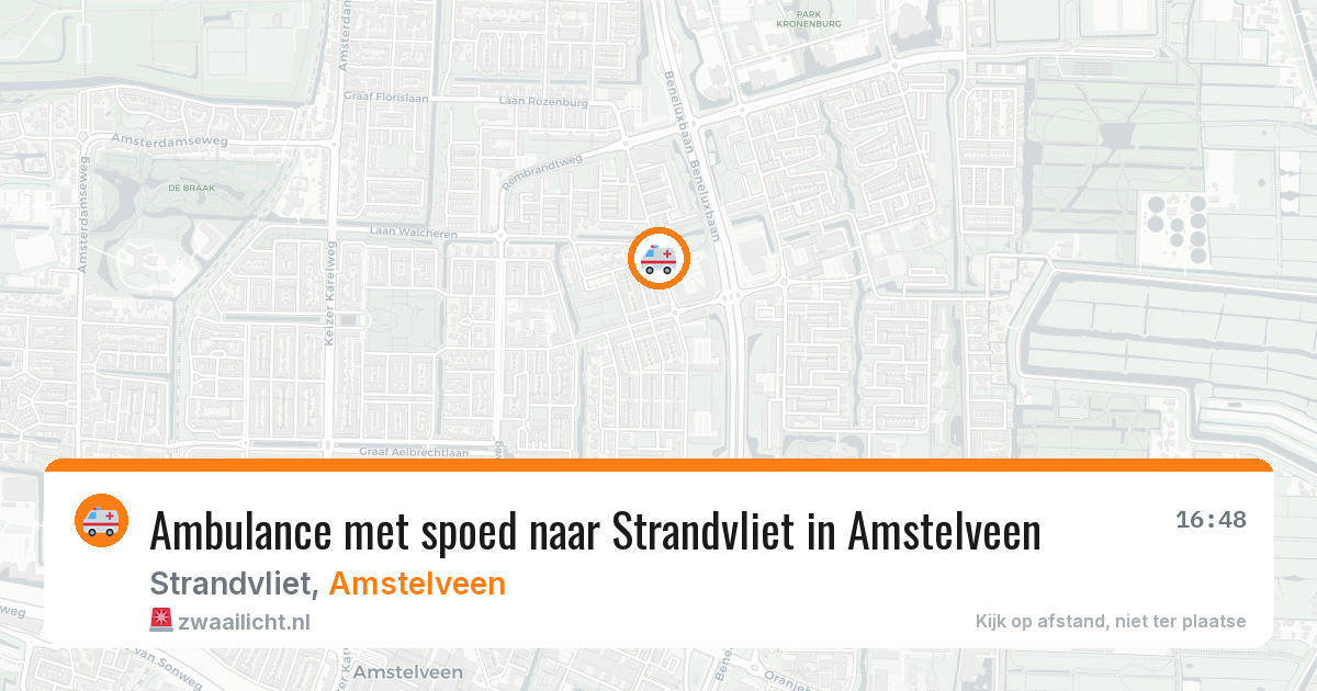 Ambulance met spoed naar Strandvliet in Amstelveen — 8 jun 2026
