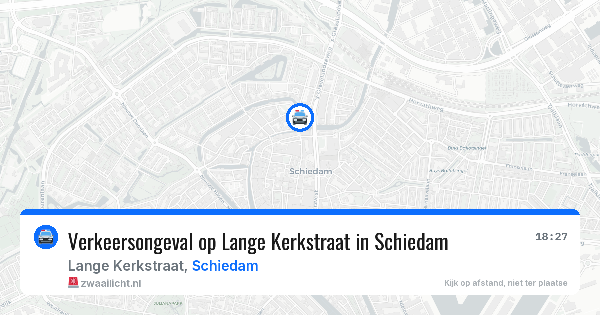 Verkeersongeval op Lange Kerkstraat in Schiedam — 23 mei 2026