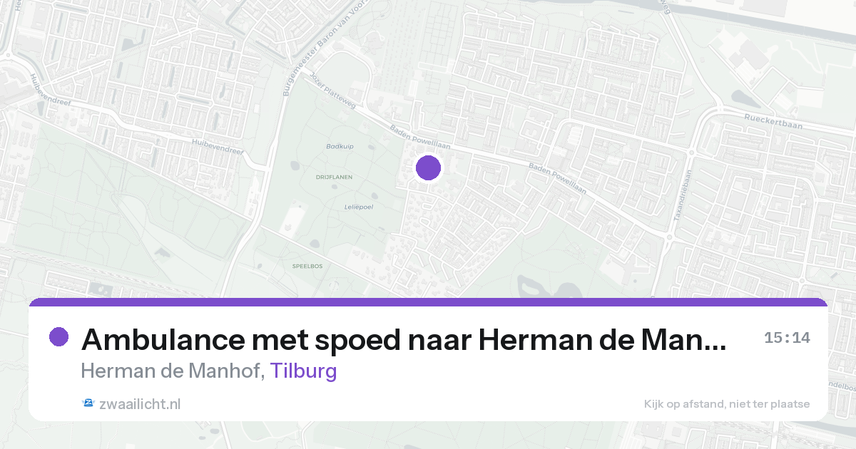Ambulance met spoed naar Herman de Manhof in Tilburg — 21 aug 2026