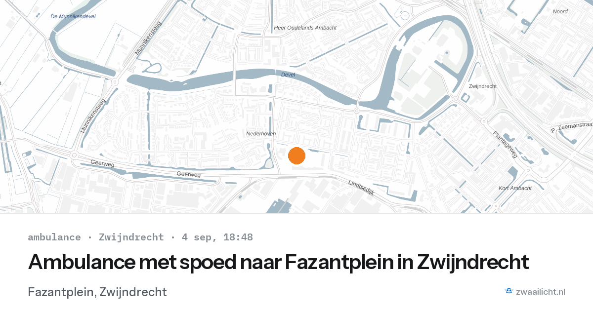 Ambulance met spoed naar Fazantplein in Zwijndrecht — 4 sep 2026