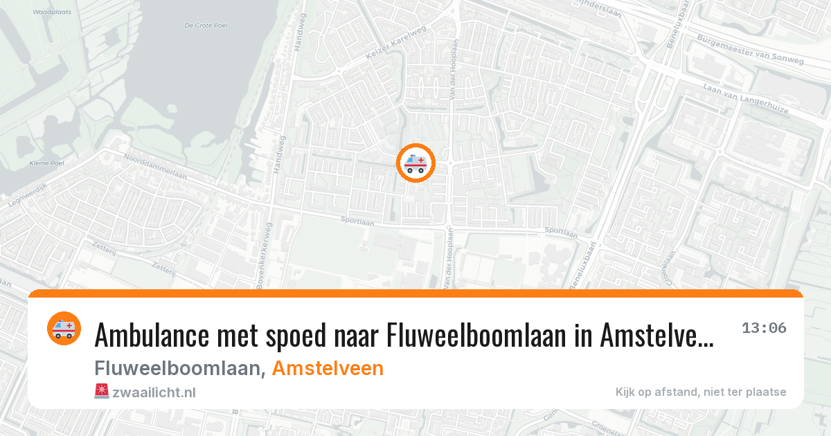 Ambulance met spoed naar Fluweelboomlaan in Amstelveen — 3 jun 2026