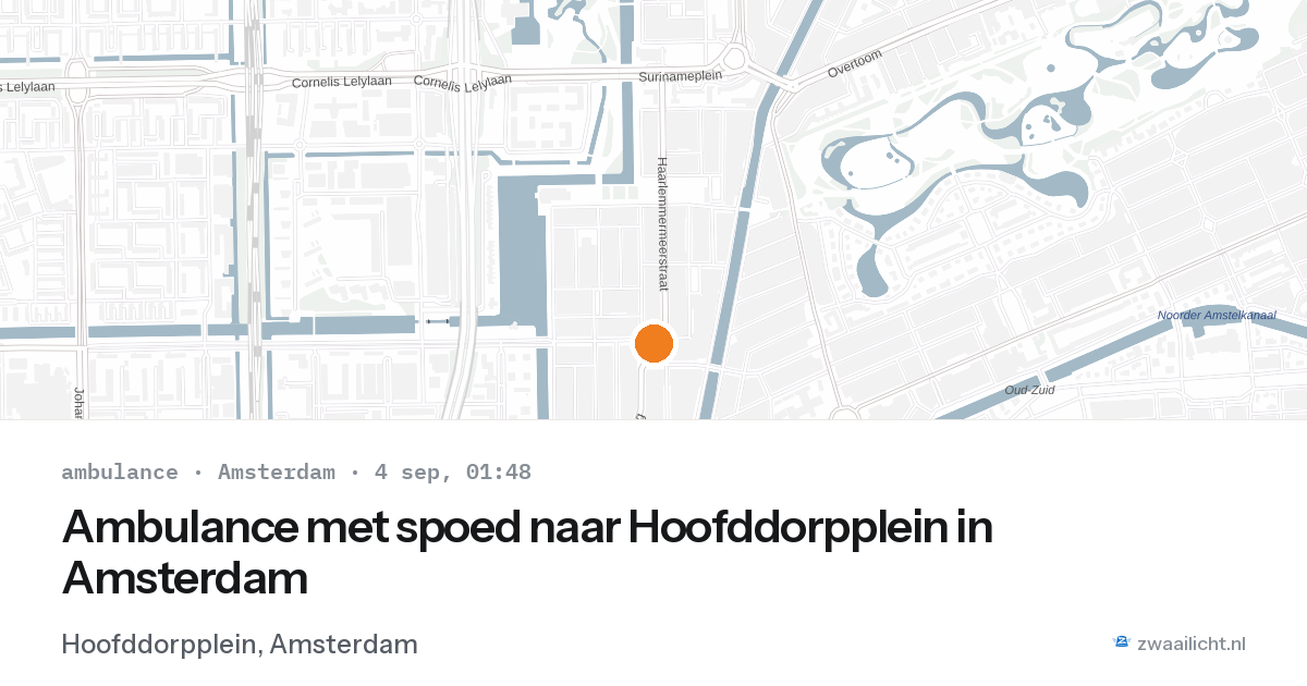 Ambulance met spoed naar Hoofddorpplein in Amsterdam — 3 sep 2026