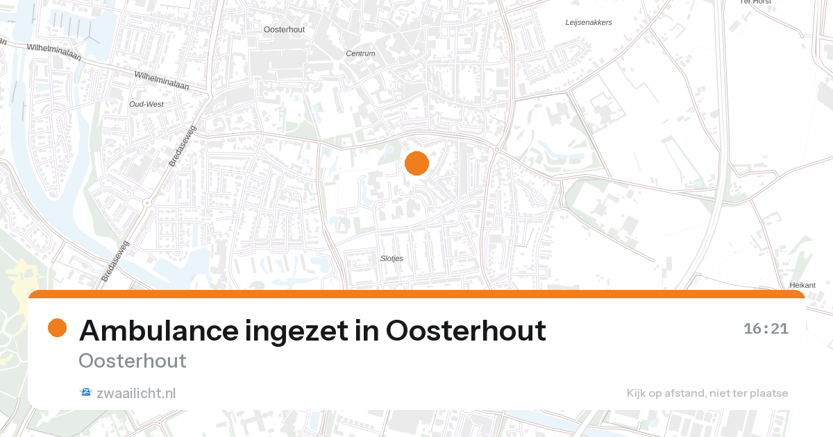 Ambulance ingezet in Oosterhout — 27 aug 2026