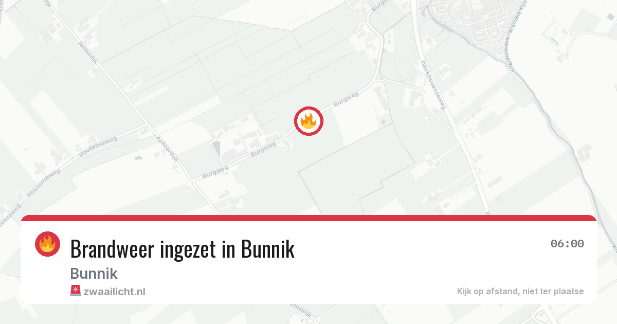 Brandweer ingezet in Bunnik — 12 mei 2026 | 🚨 Zwaailicht.nl
