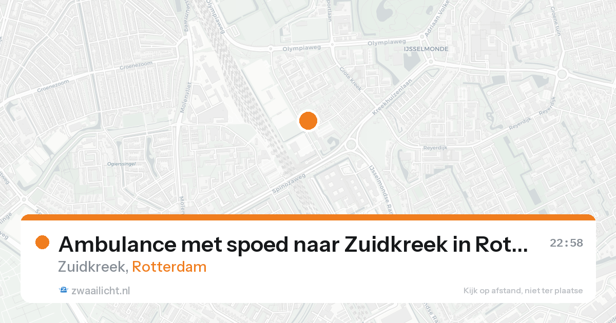 Ambulance met spoed naar Zuidkreek in Rotterdam — 20 aug 2026