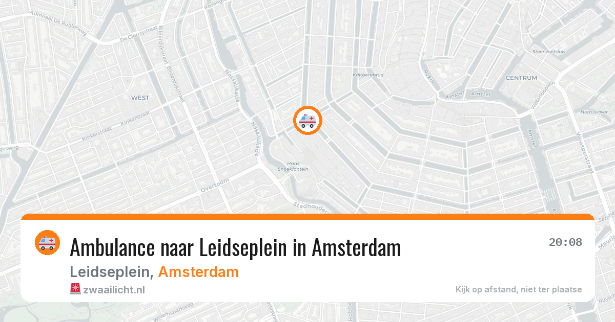 Ambulance naar Leidseplein in Amsterdam — 8 mei 2026